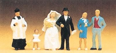 Preiser 10057 HO Wedding Participants with Protestant Pastor Figures (Set of 6)