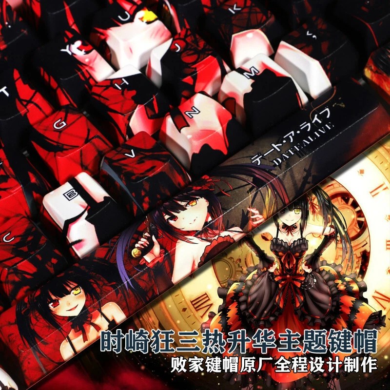 108 Keys DATE A LIVE Tokisaki Kurumi PBT Keycap Set for Mechanical Keyboard NEW