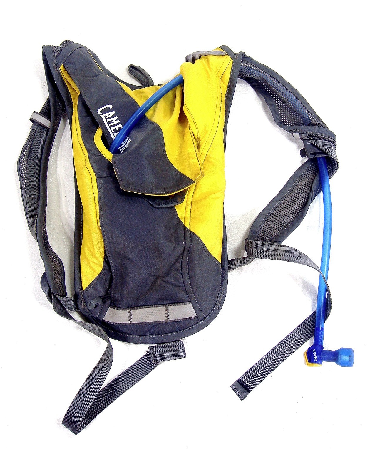 CamelBak Hydration Backpack Yellow Gray Hiking Biking Camping Outdoors