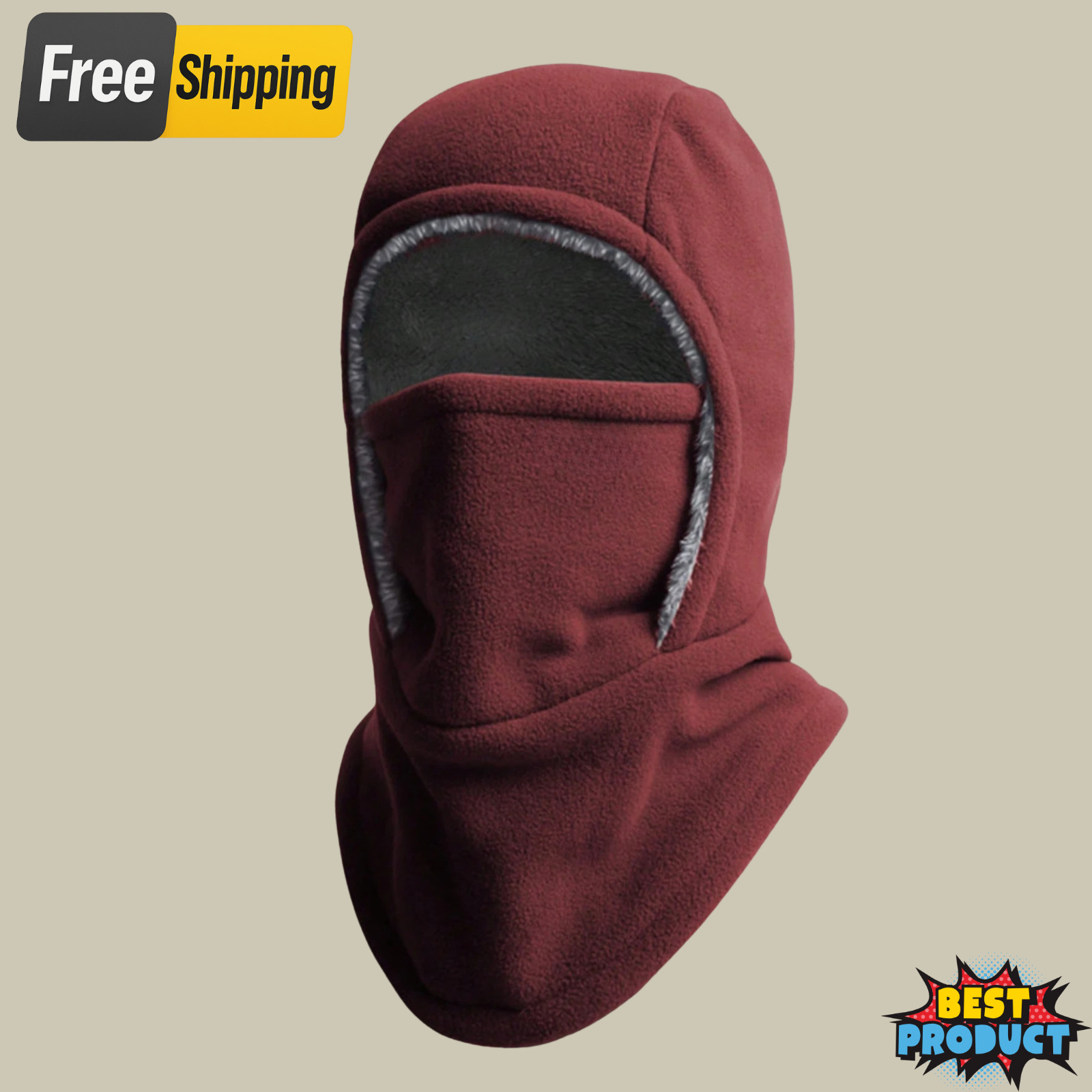 1p Windproof  Pullover Hat Balaclava Full Face Mask Hood Warm Thermal Beanie Hat