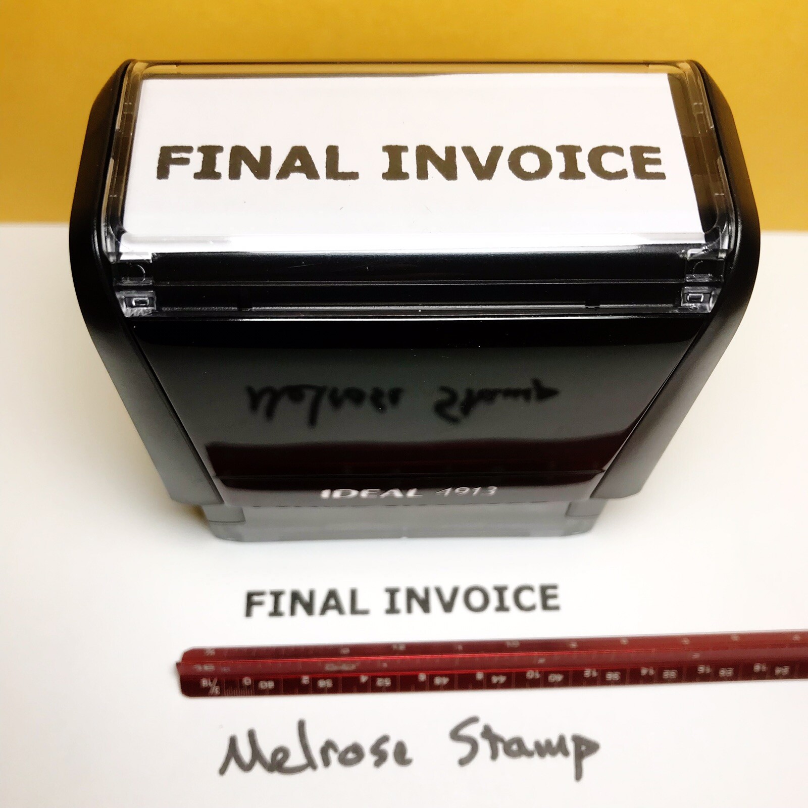 Final Invoice Rubber Stamp Black Ink Self Inking Ideal 4913