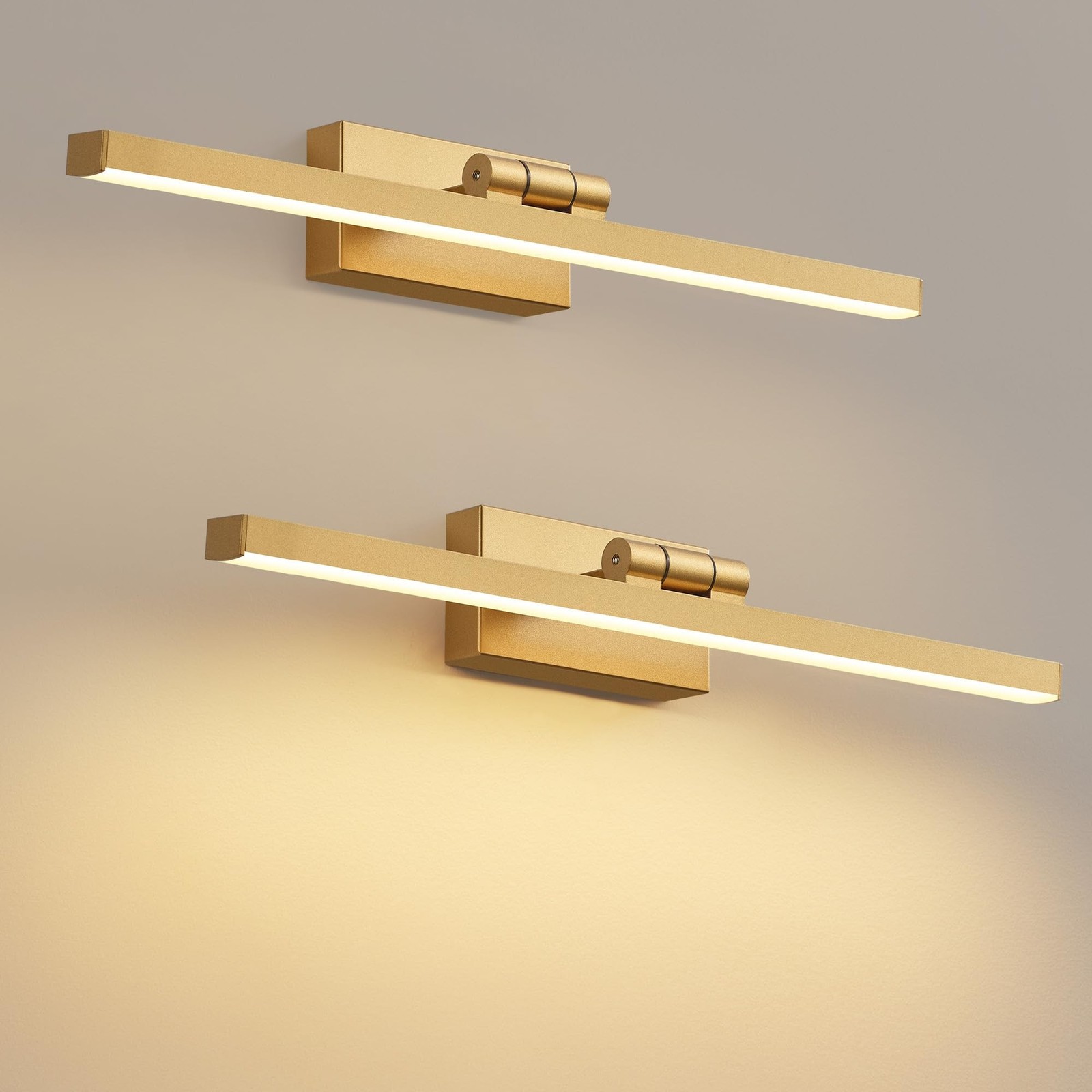 PUSU Picture Lights Set of 2, Gold Cordless 15.7 inch Wall Mount Art Lamp | R...