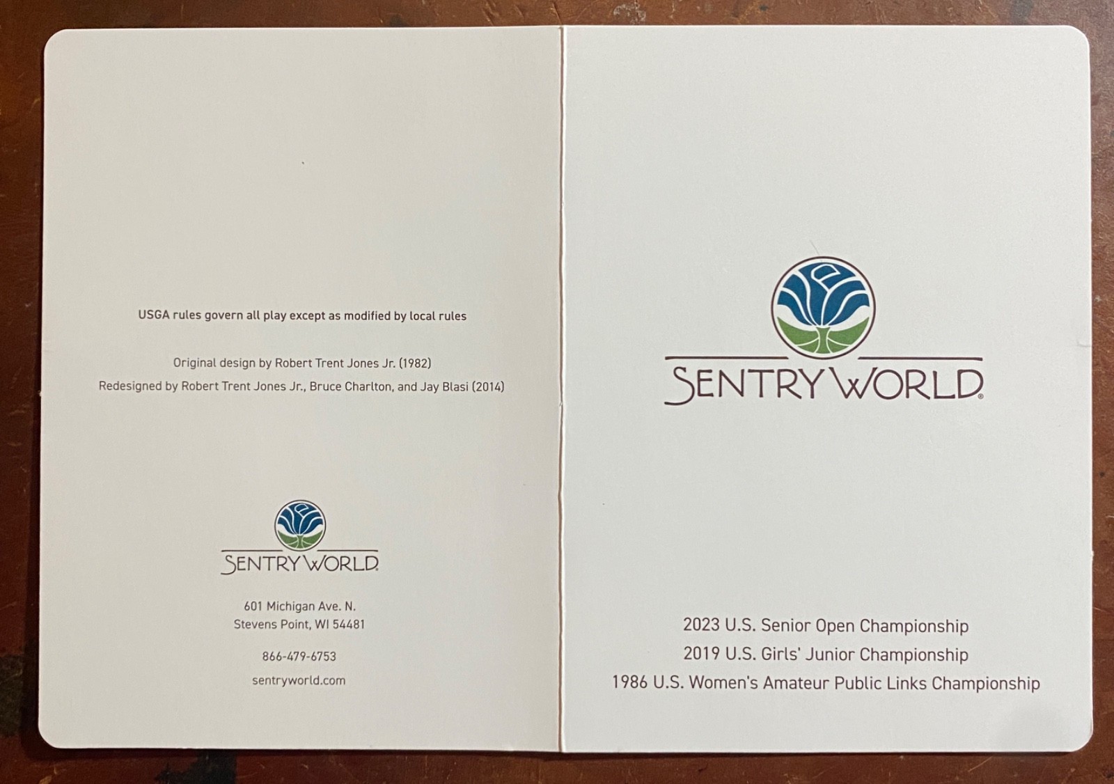 Sentry World Golf Club Scorecard (New & Unused) Top 100 Public Courses