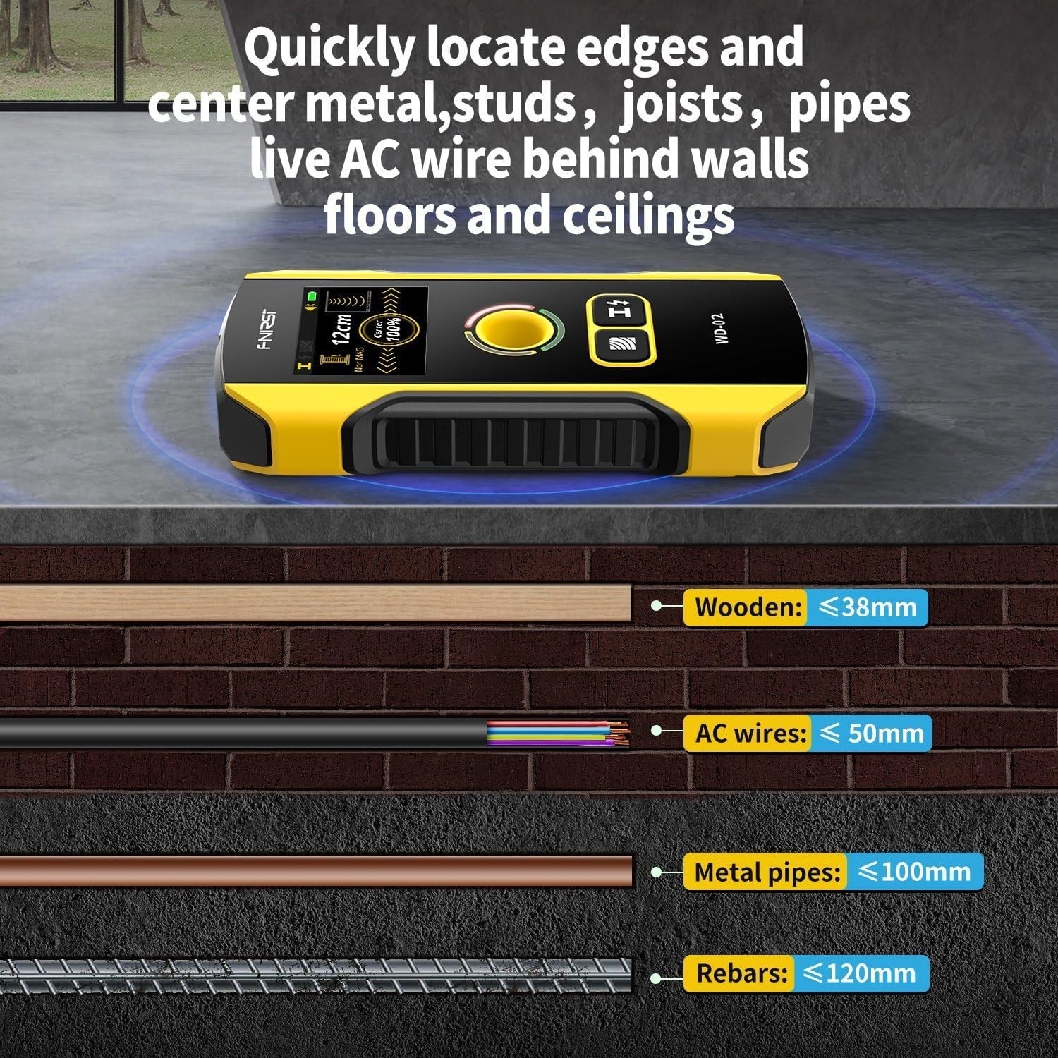 Digital Stud Finder with Depth Detection - Ideal for Home and Professional Use