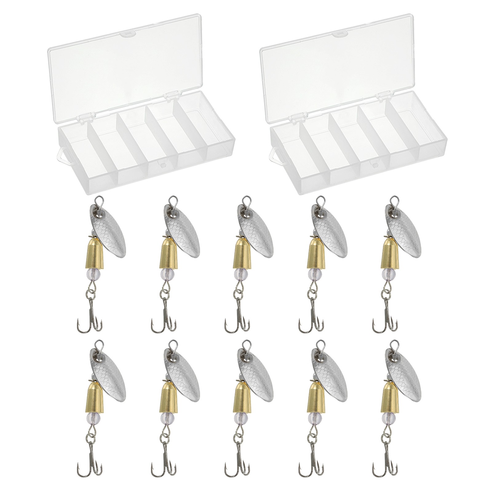 10Pcs Trout Lures 1/5oz Trout Fishing Lures Fishing Spinners Baits Tackle Silver