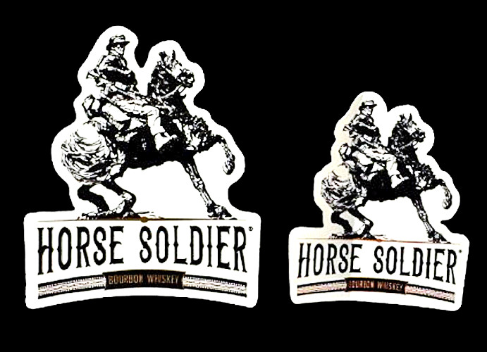 EXTRA LARGE HORSE SOLDIER BOURBON WHISKEY Self-Adhesive Patriotic Print Sticker