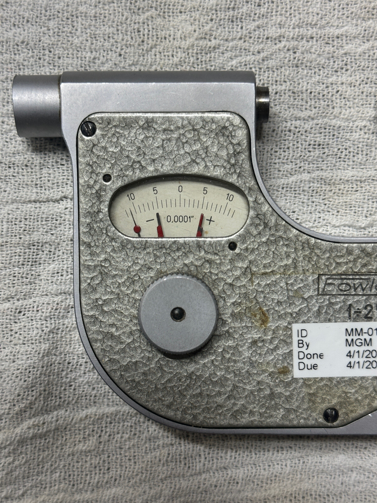 FOWLER / VIS 0-1” .0001” INDICATING MICROMETER COMPARATOR Machinist Tool Maker