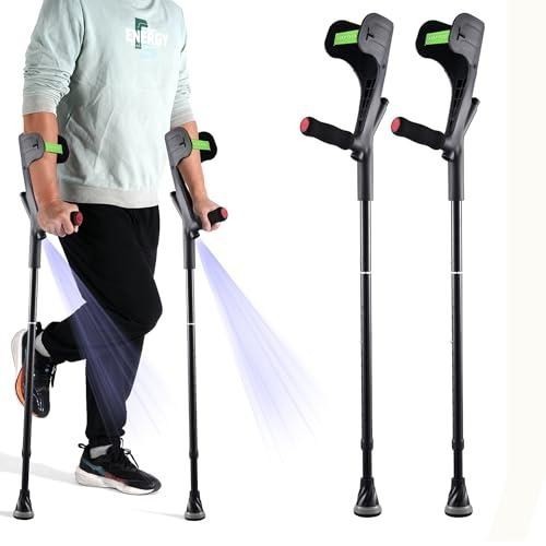 Forearm Crutches for Adults Adjustable Portable Foldable with Arm Strap Pair