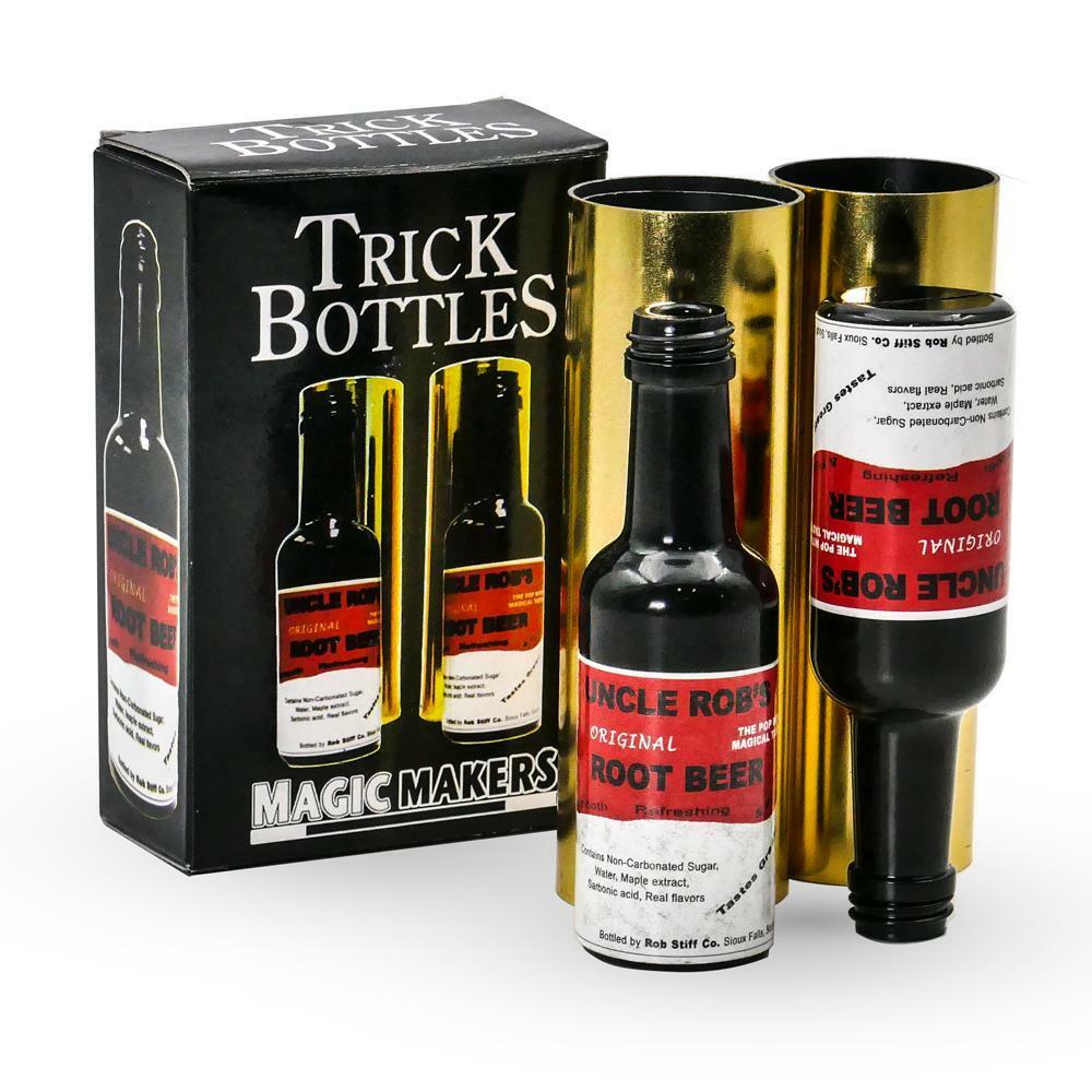 MINI TRICK SODA BOTTLES + TUBES TOPSY TURVY Set Magic Close Up Comedy Gag Joke