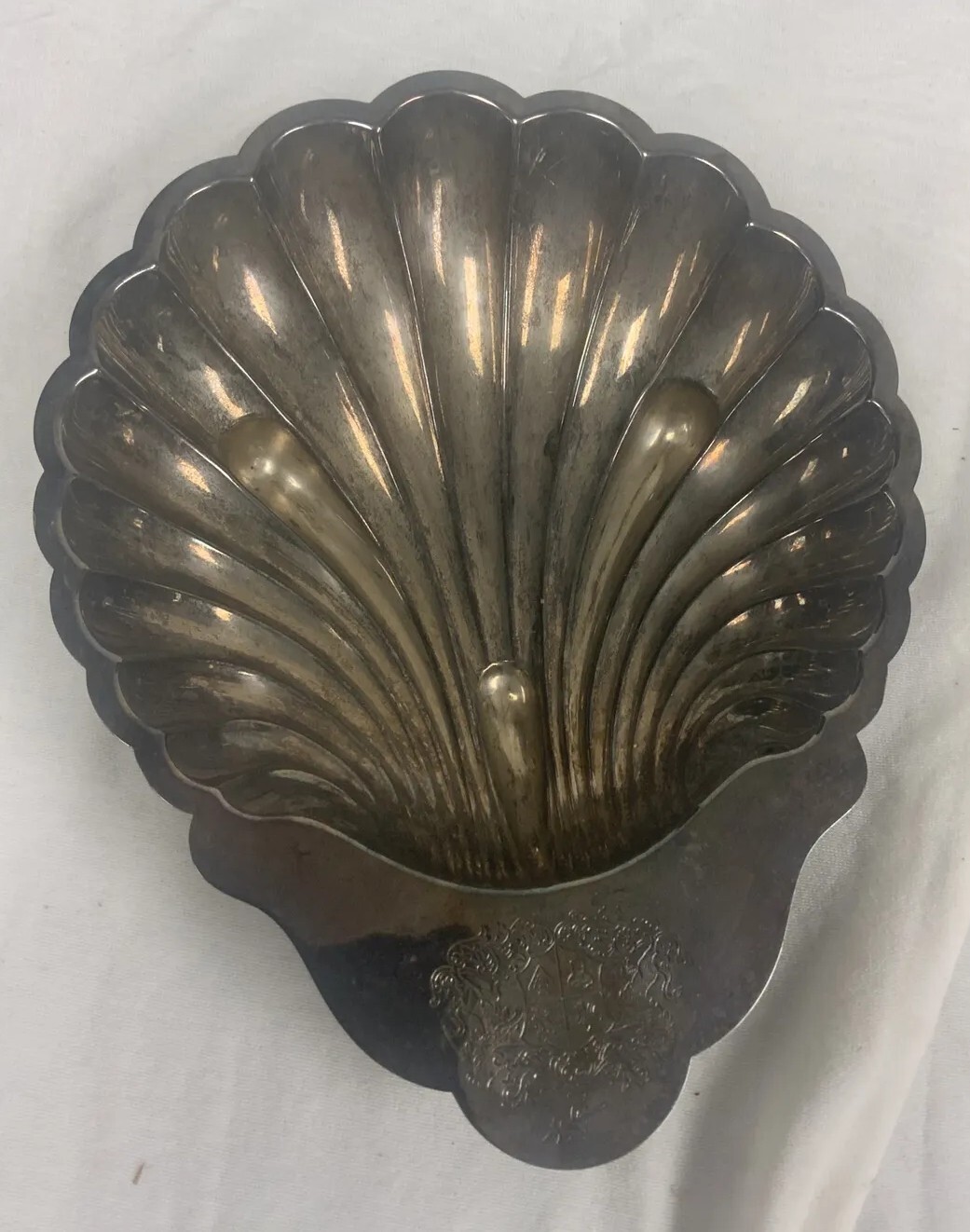 Vintage EGW&S Silver Plated Footed Shell Dish