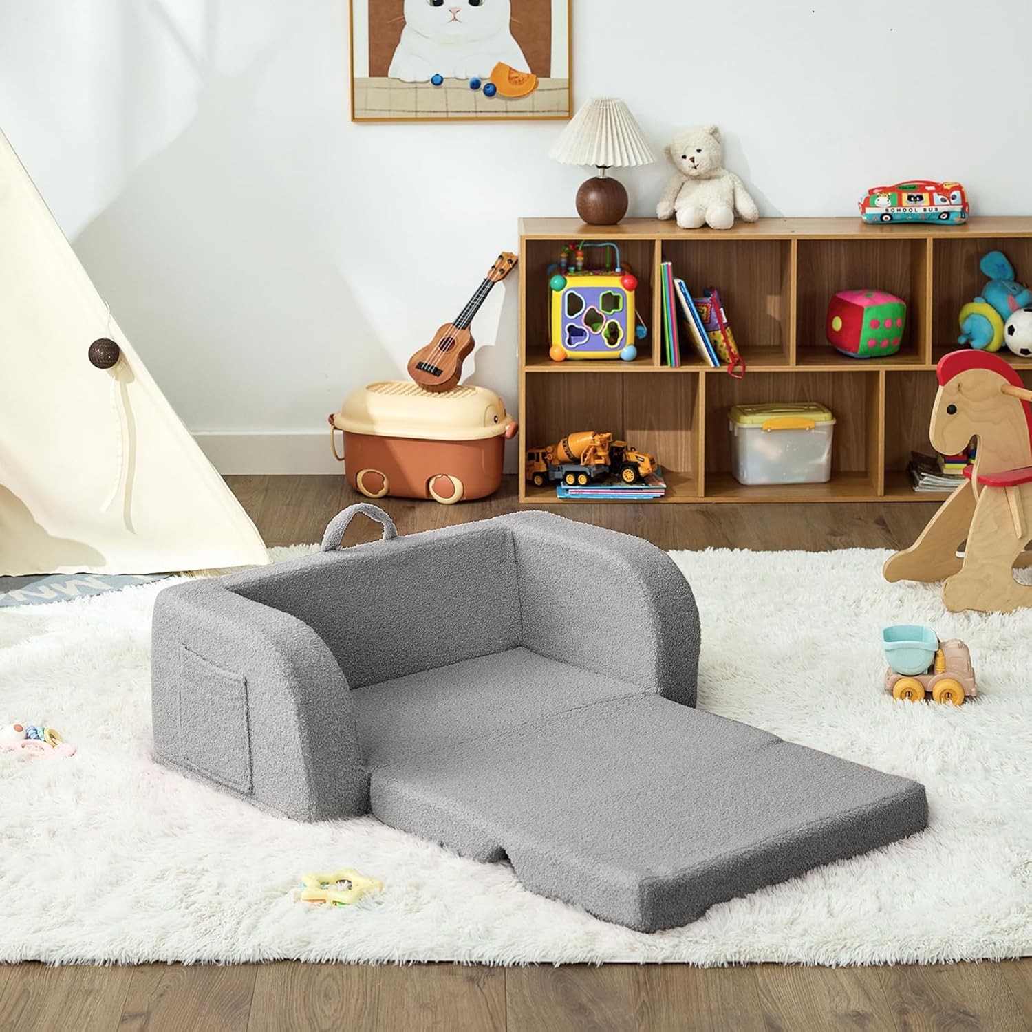 Toddler Couch 2-in-1 Toddler Chairs Comfy 1-3 Years Old Toddler Chair Girls