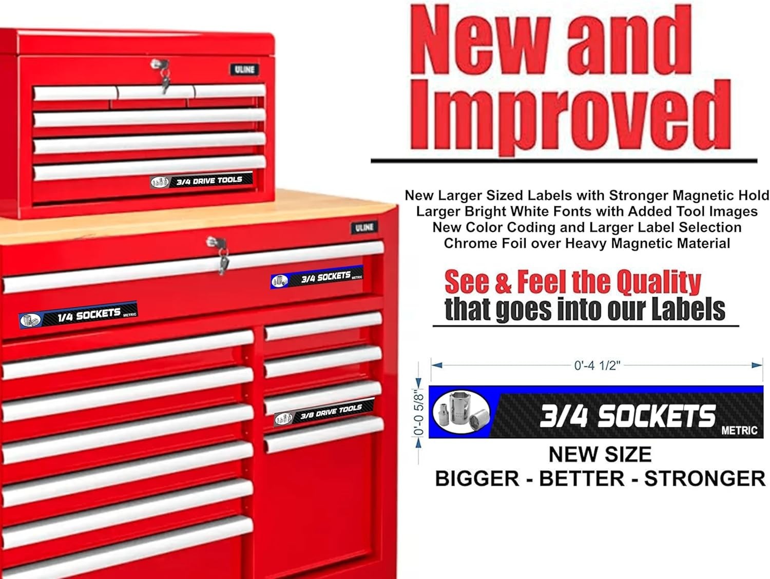 Ultimate Master Magnetic Toolbox & Socket Label Set 447pc + 90 Toolbox Labels