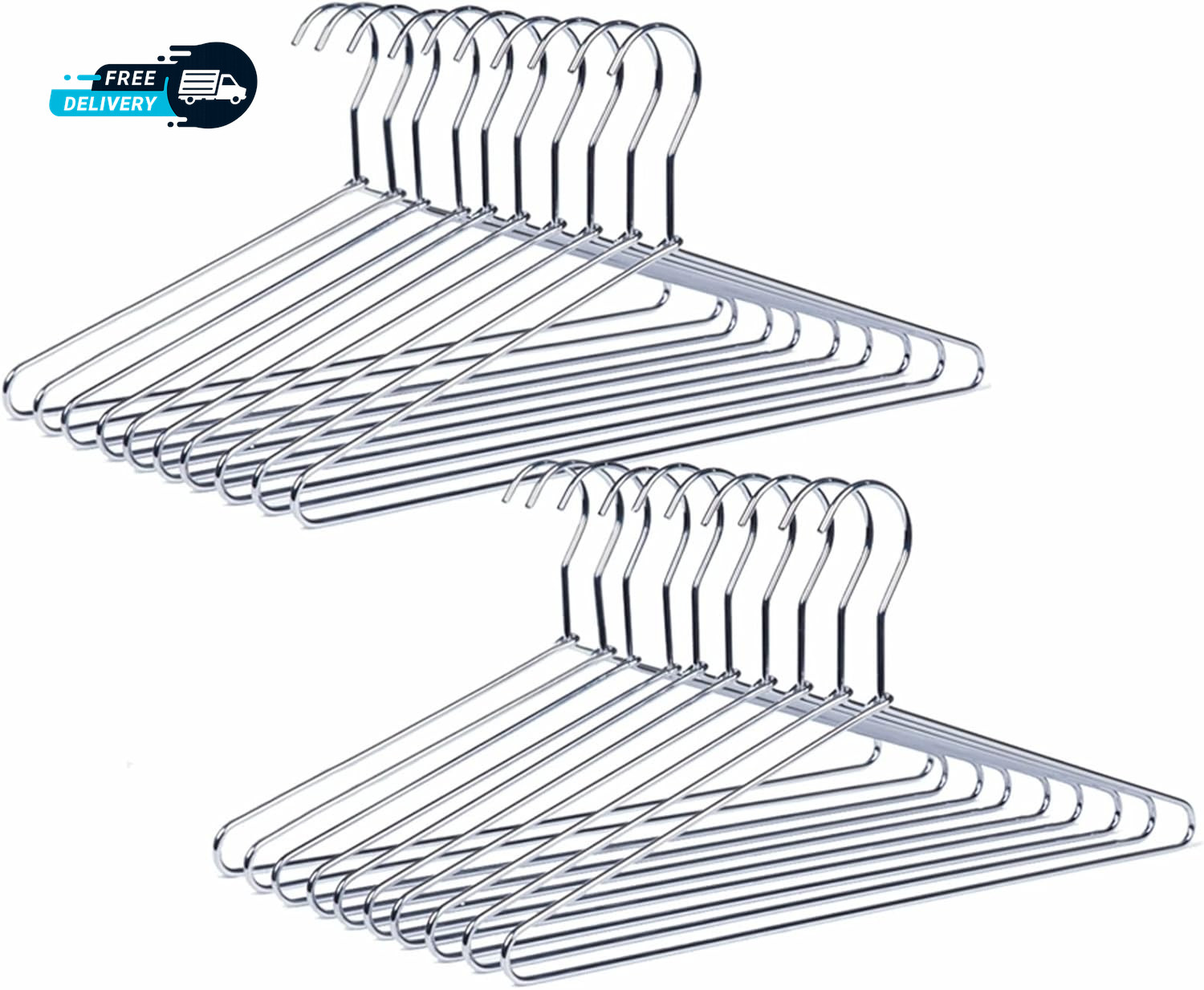 30 Pack Heavy Duty Metal Shirt Coat Hangers Stainless Steel Clothes Hanger