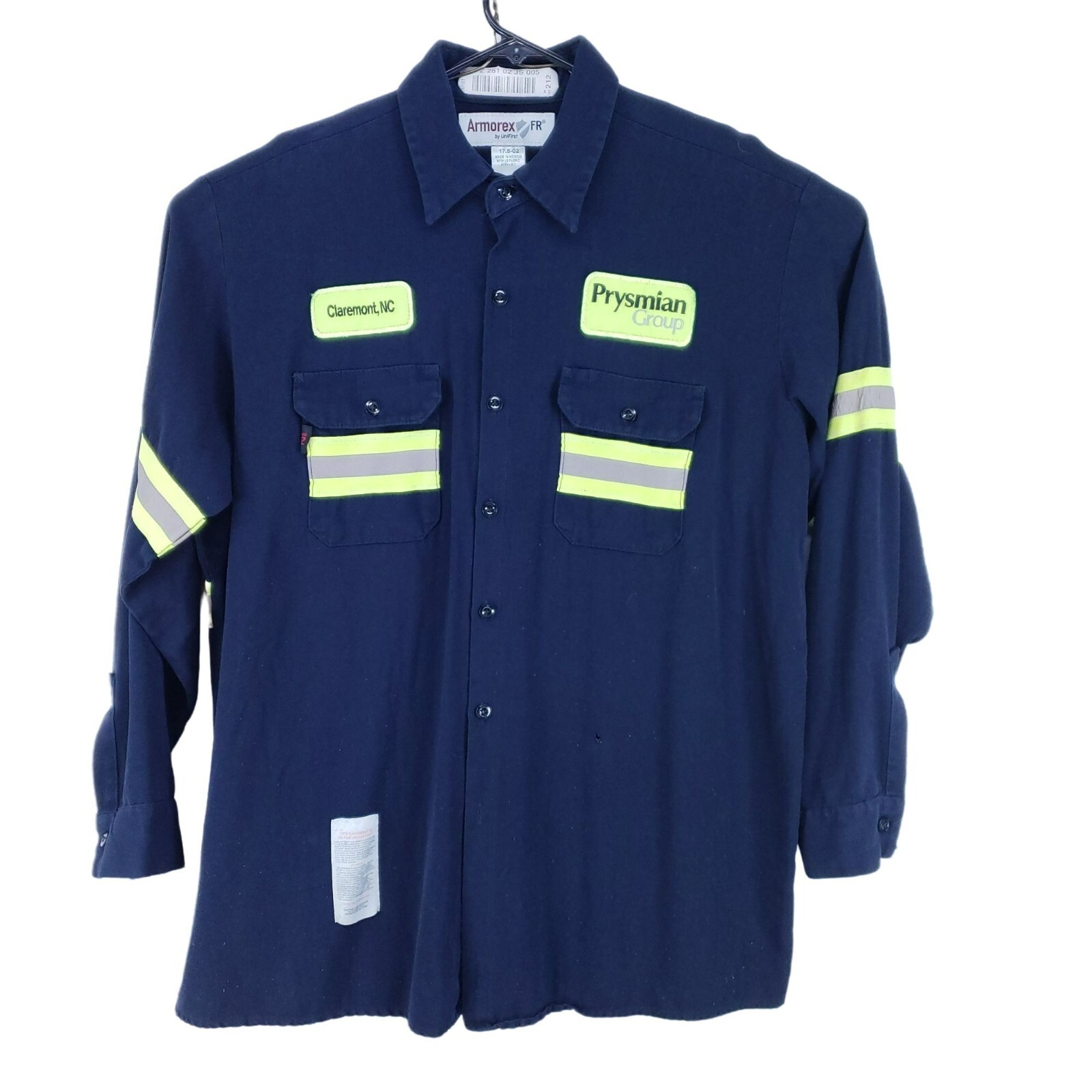 2 Uniform Shirts Amorex FR Men's Size 17.5 Arc 2 Blue