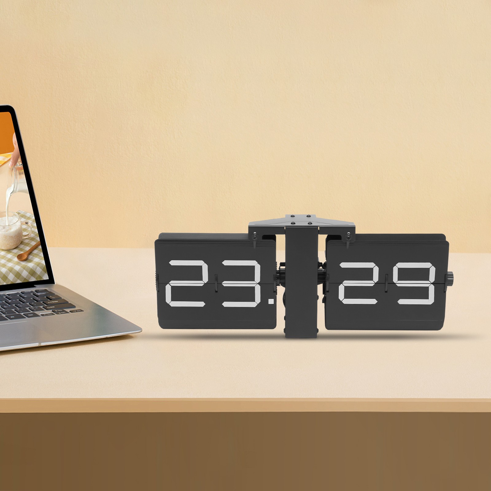 Electrical Digital Retro Flip Clock Gray Flipping Out Wall & Tabletop Flip Clock