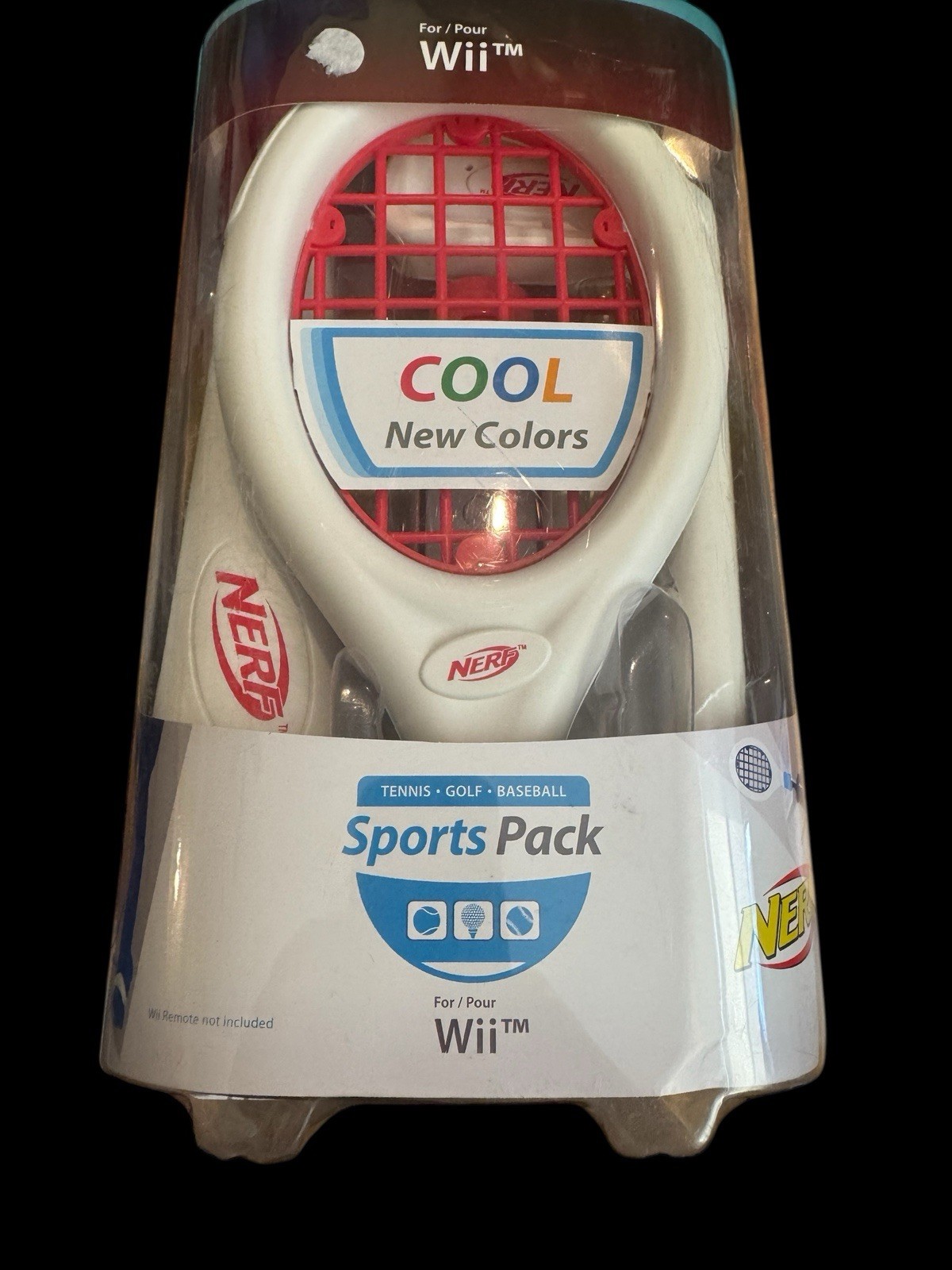 Nerf Cool New Colors Sports Pack Tennis Golf Baseball For Nintendo Wii