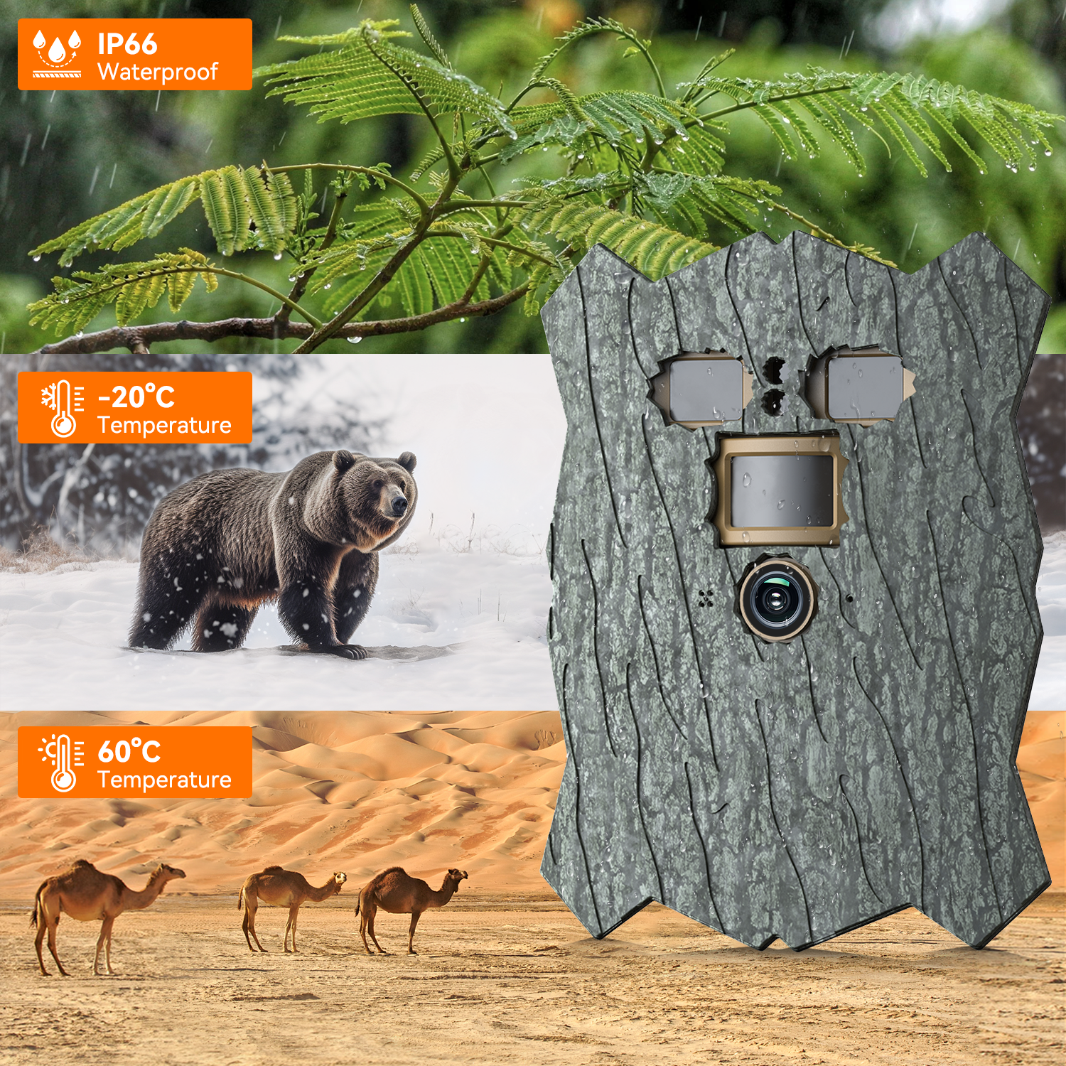 Trail Camera Solar Powered, 46MP 4K Game Wildlife Camera WIFI Night Vision