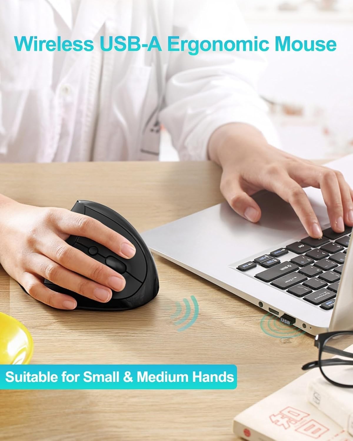 Ergonomic Wireless Mouse for Small Hands | Rechargeable & Pain-Relief Design