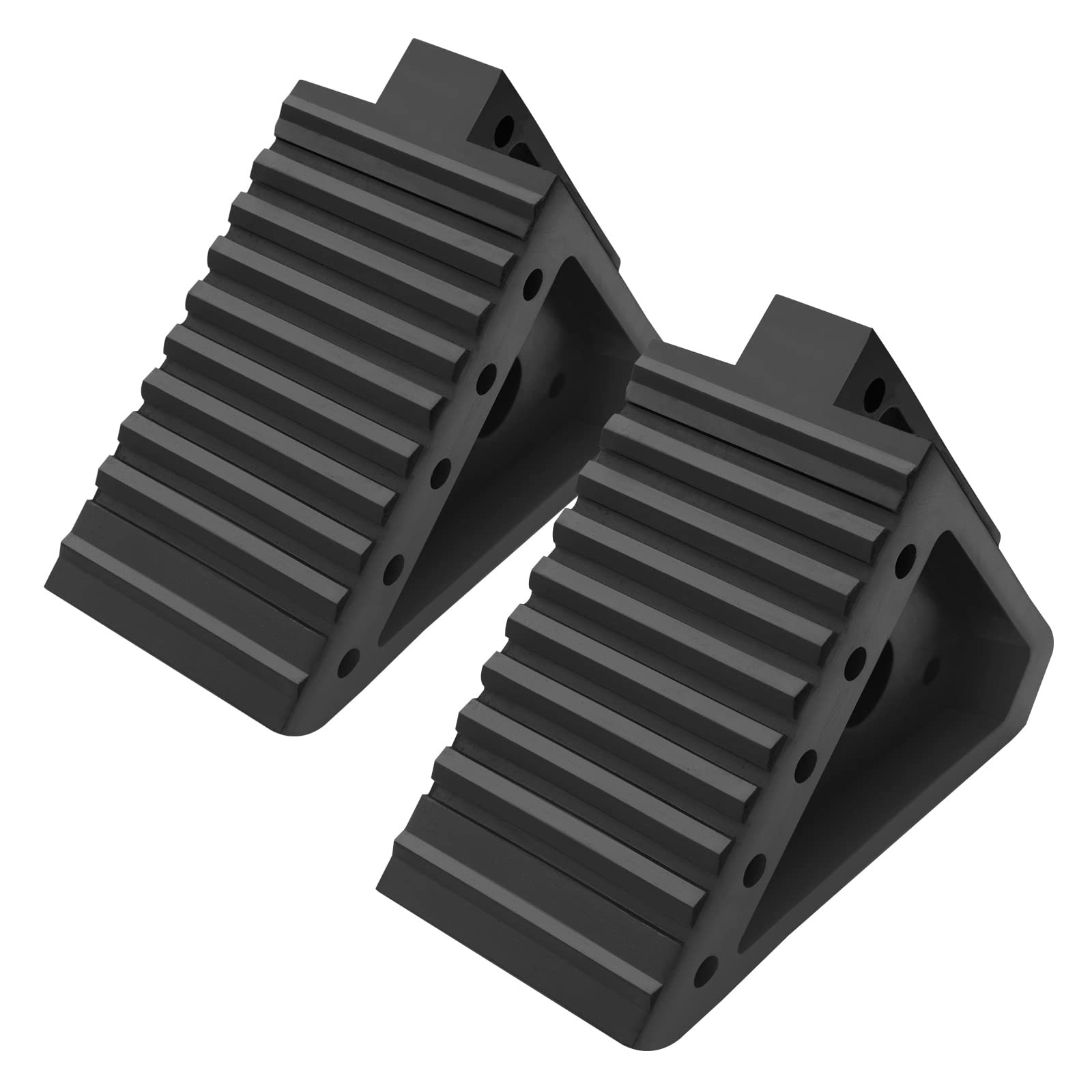 2PCS Solid Wheel Chocks Heavy Duty Rubber Tire Stop Block for Sedans SUV Car Tir