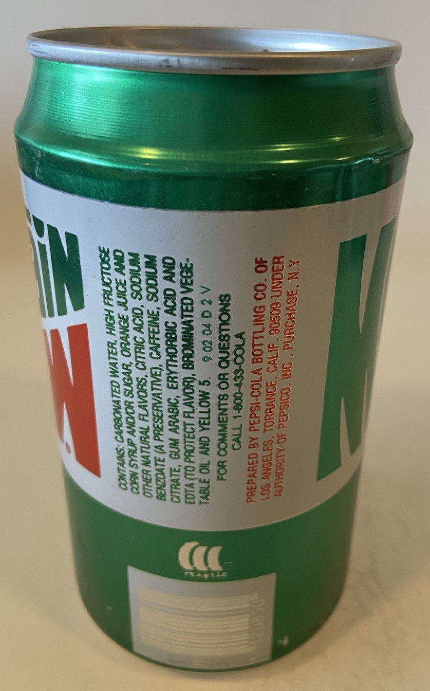 12 oz. MTN DEW SODA CAN EMPTY BOTTOM OPENED