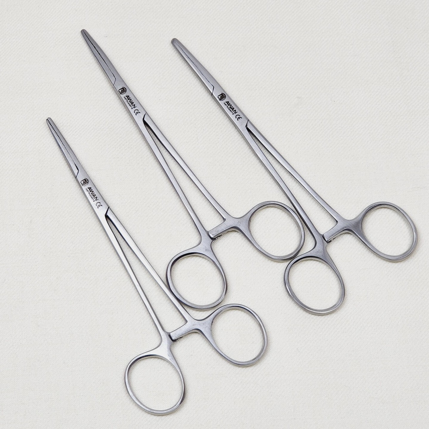 3pcs Straight Kelly Forceps Hemostatic Locking Tweezers Surgical Clamp Artery 14