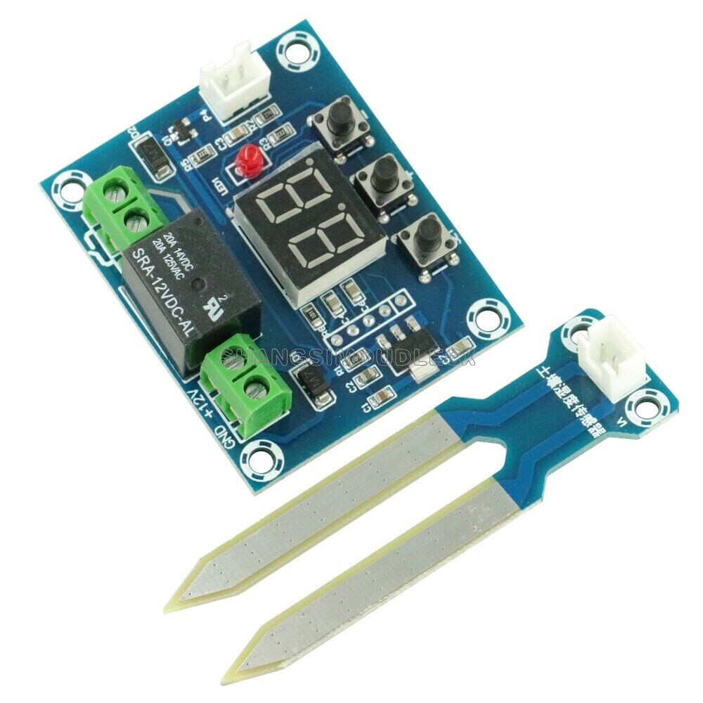 DC12V Soil Moisture Sensor Humidity Watering Relay Controller Digital LED Module