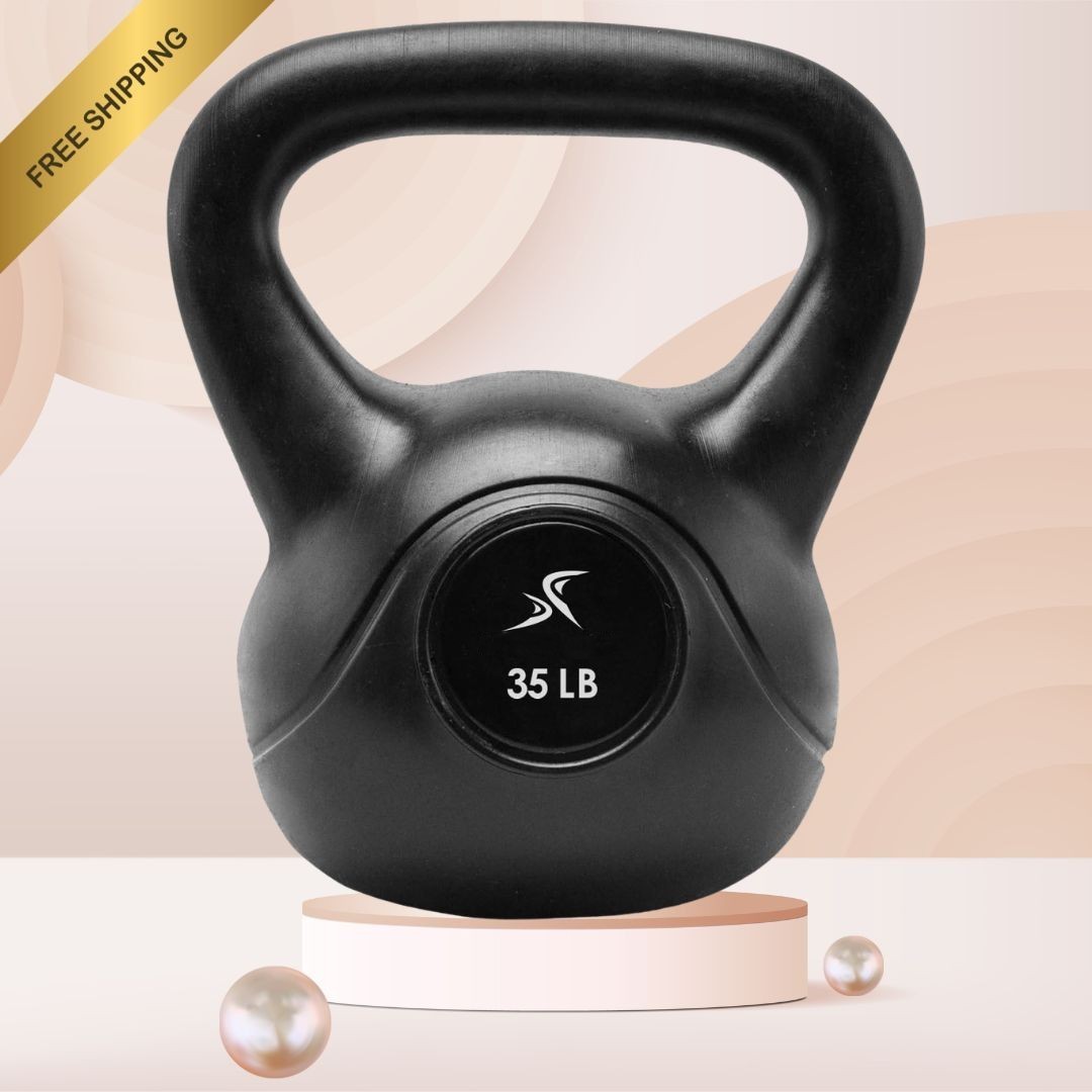 NEW Vinyl Plastic Kettlebell 10 15 20 25 30 35 lbs Strength Training