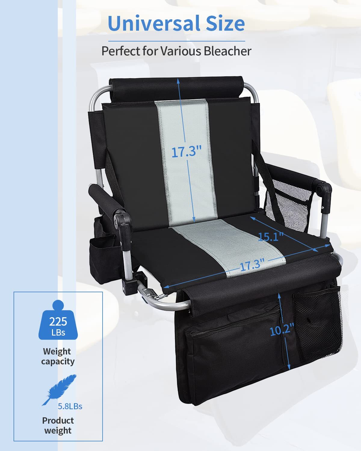 Stadium Seats for Bleachers with Back Support Bleacher Seats with Backs and C...