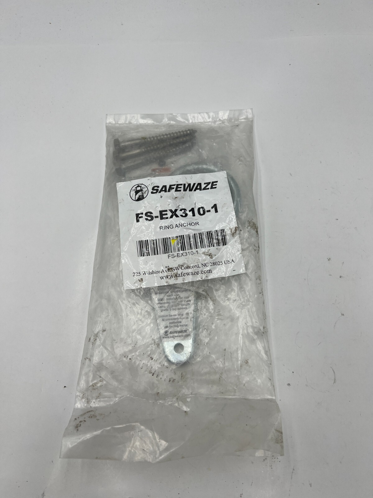 Safewaze Ring Anchor Reusable Zinc Plated FS-EX310-1 For Wood/Metal Threaded