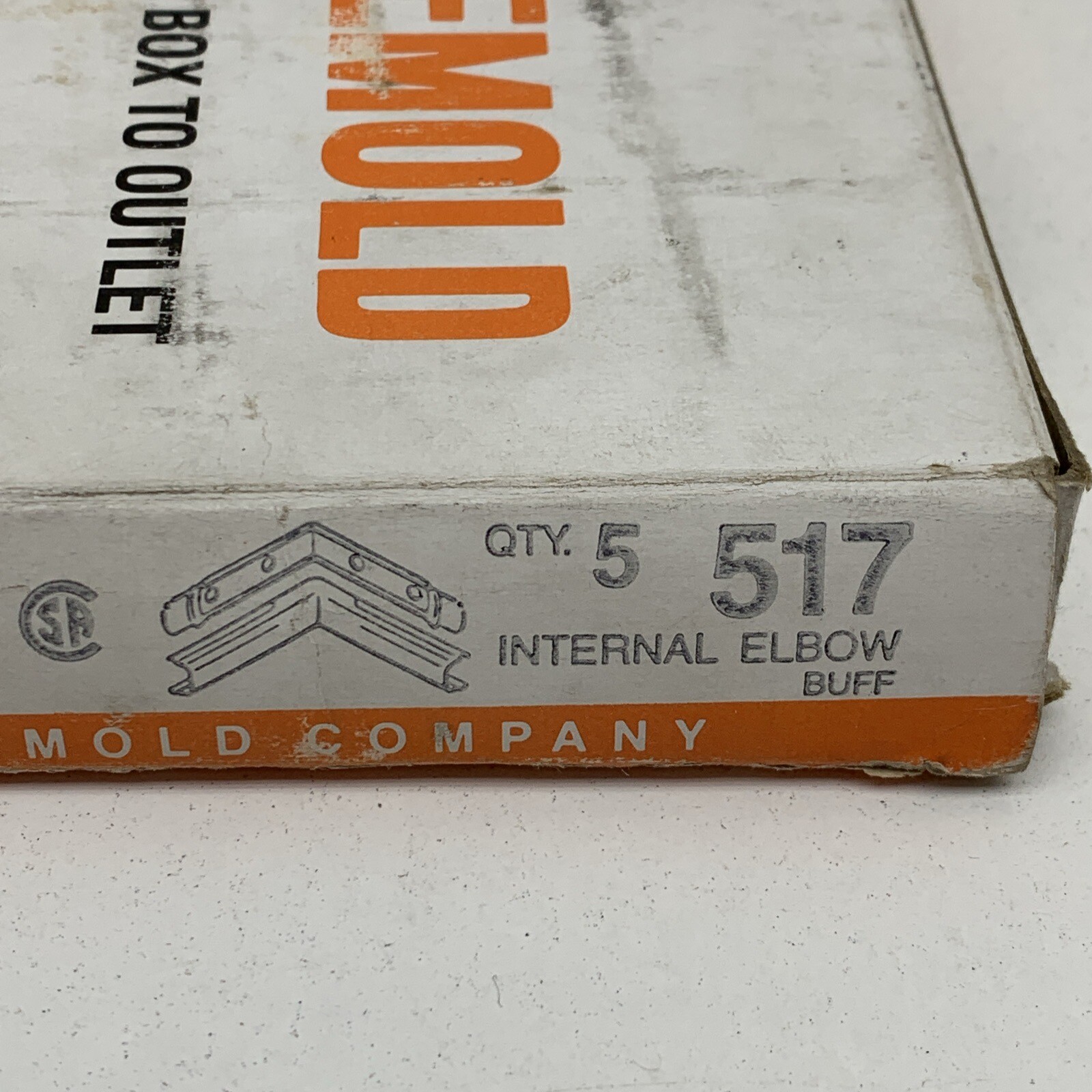 (3-Pack) Wiremold 517 Internal Elbow Fitting 90° Buff Older Style for 500 Series