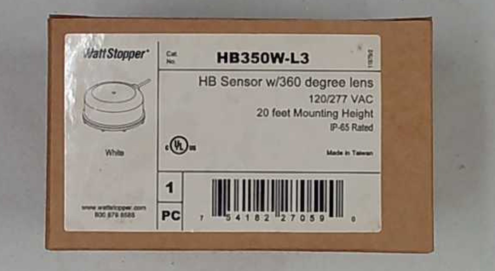 WattStopper HB350W-L3 Highbay Sensor w/ 360° Lens 120/277VAC  IP65 Wet Location