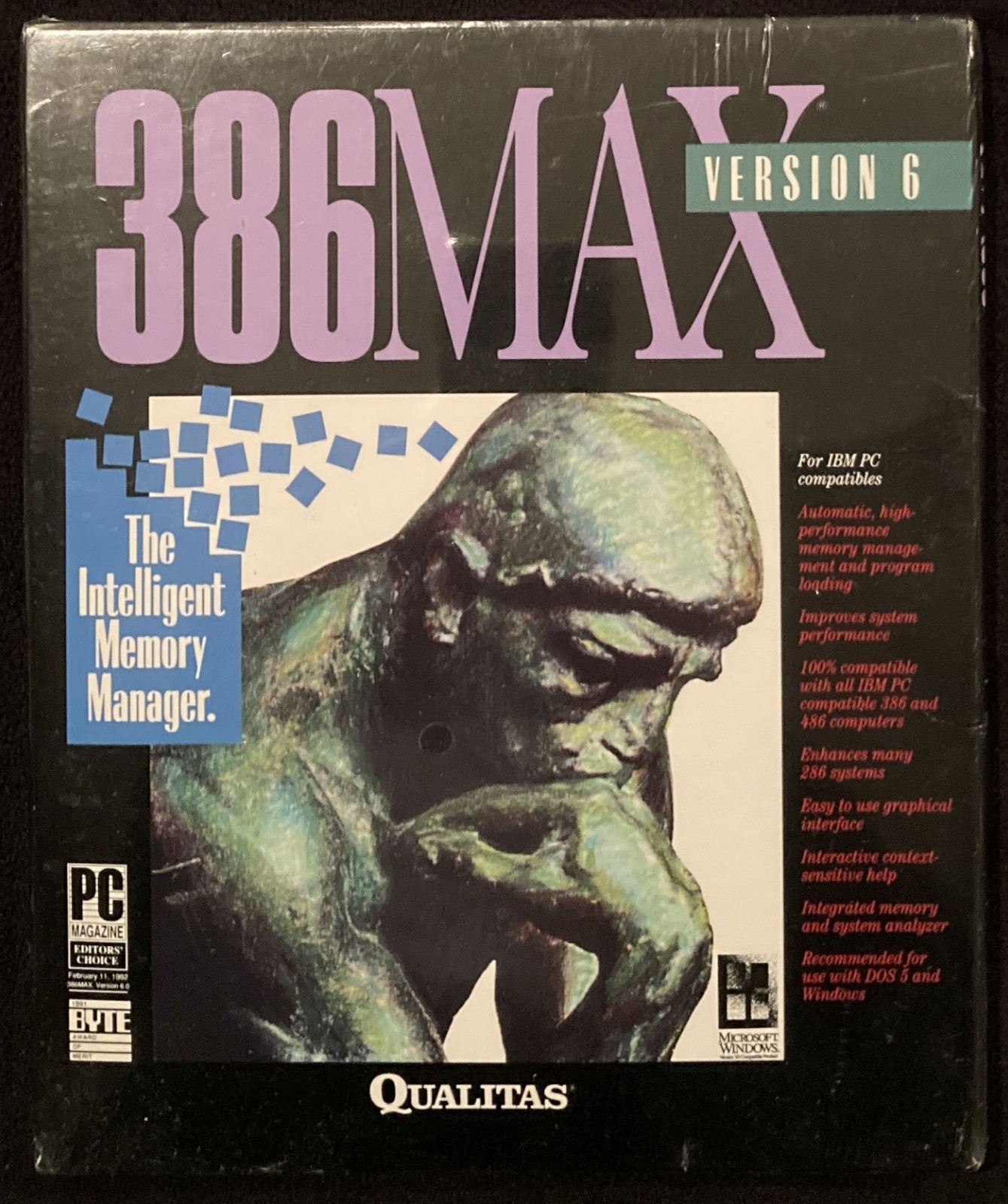 New Sealed Qualitas 386Max Version 6 Memory Management Software (1992, IBM PC)