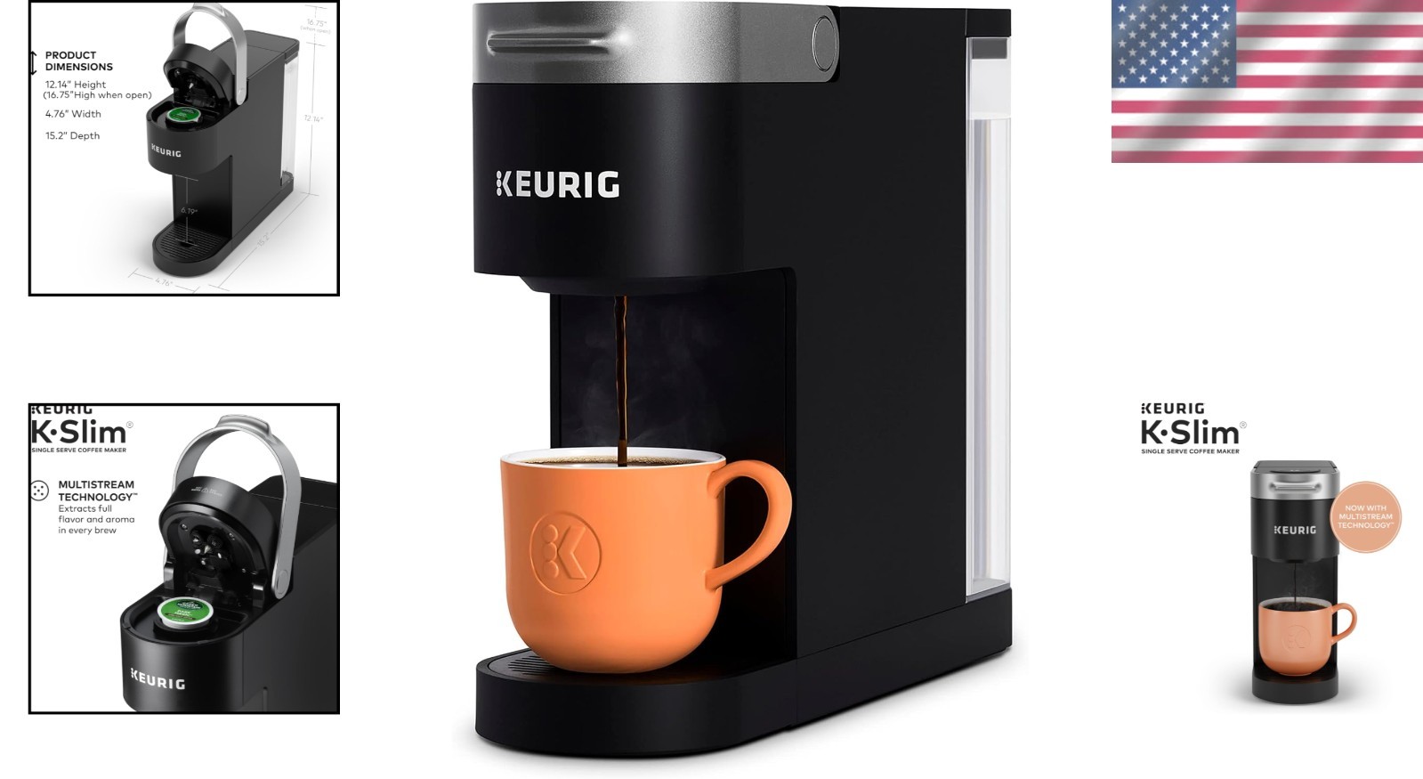 Slim K-Slim Single Serve Coffee Maker, Multistream Tech