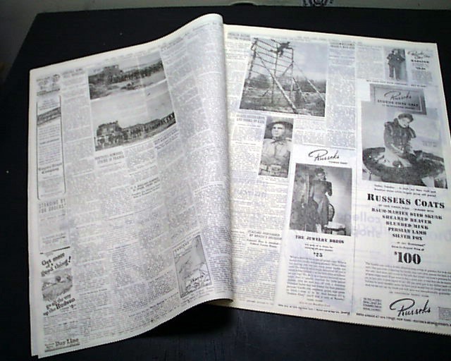 U.S. ARMY RANGERS 1st Ground Combat vs German Forces 1942 World War II Newspaper