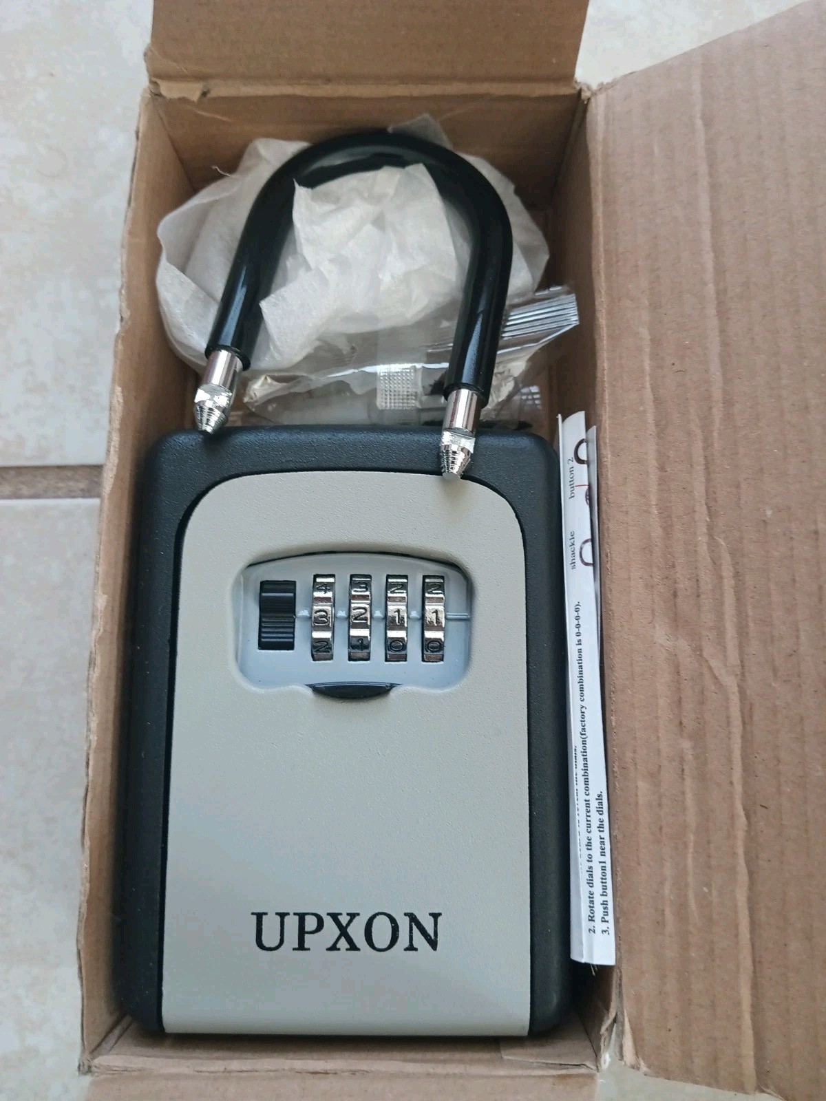 Upxon Portable Key Lock Box 4-Digit Code Resettable For House, Gate, Realtor