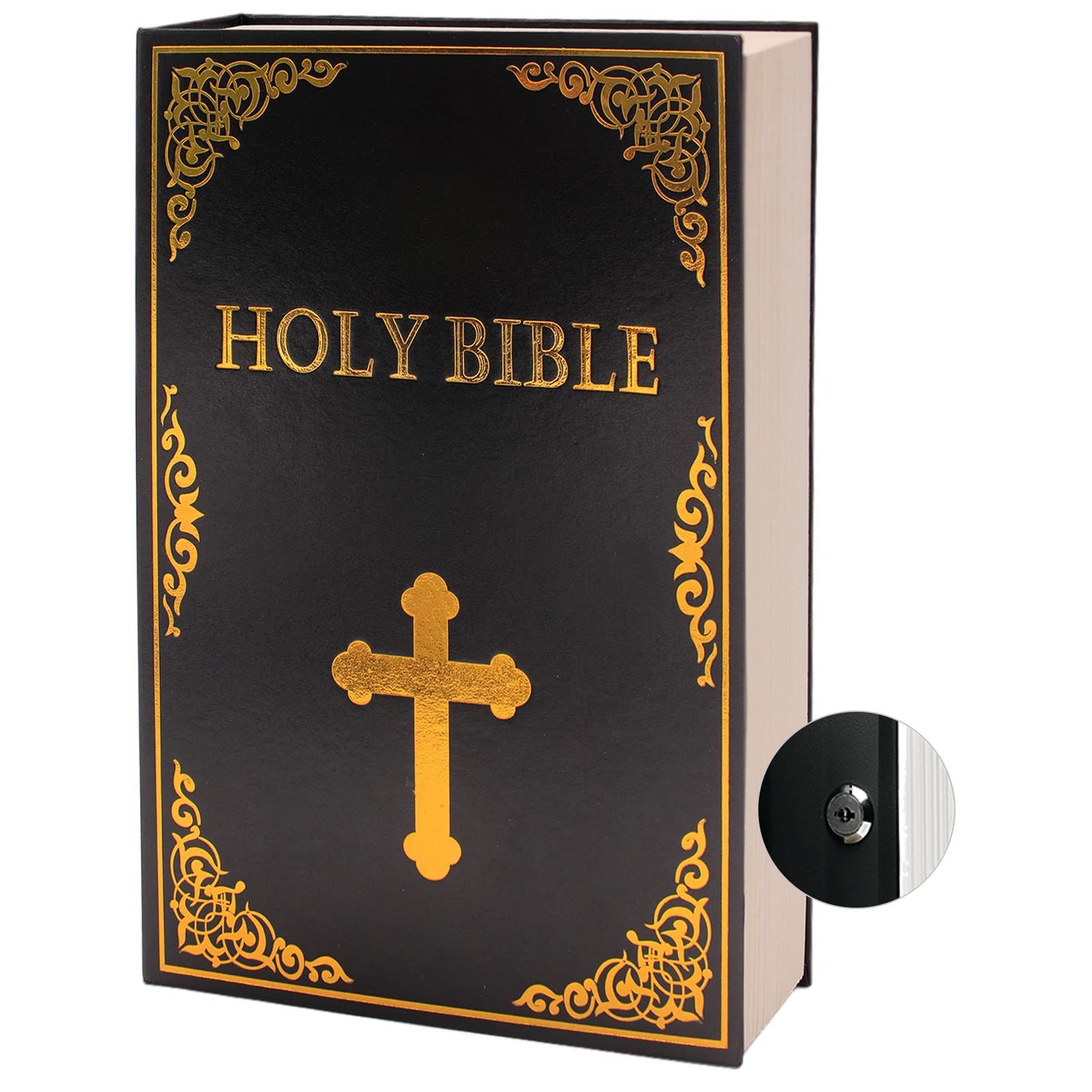 Leather Book Safe (Size 8.7"×6"×2") Real Paper Secret for Jewelry, Money and ...