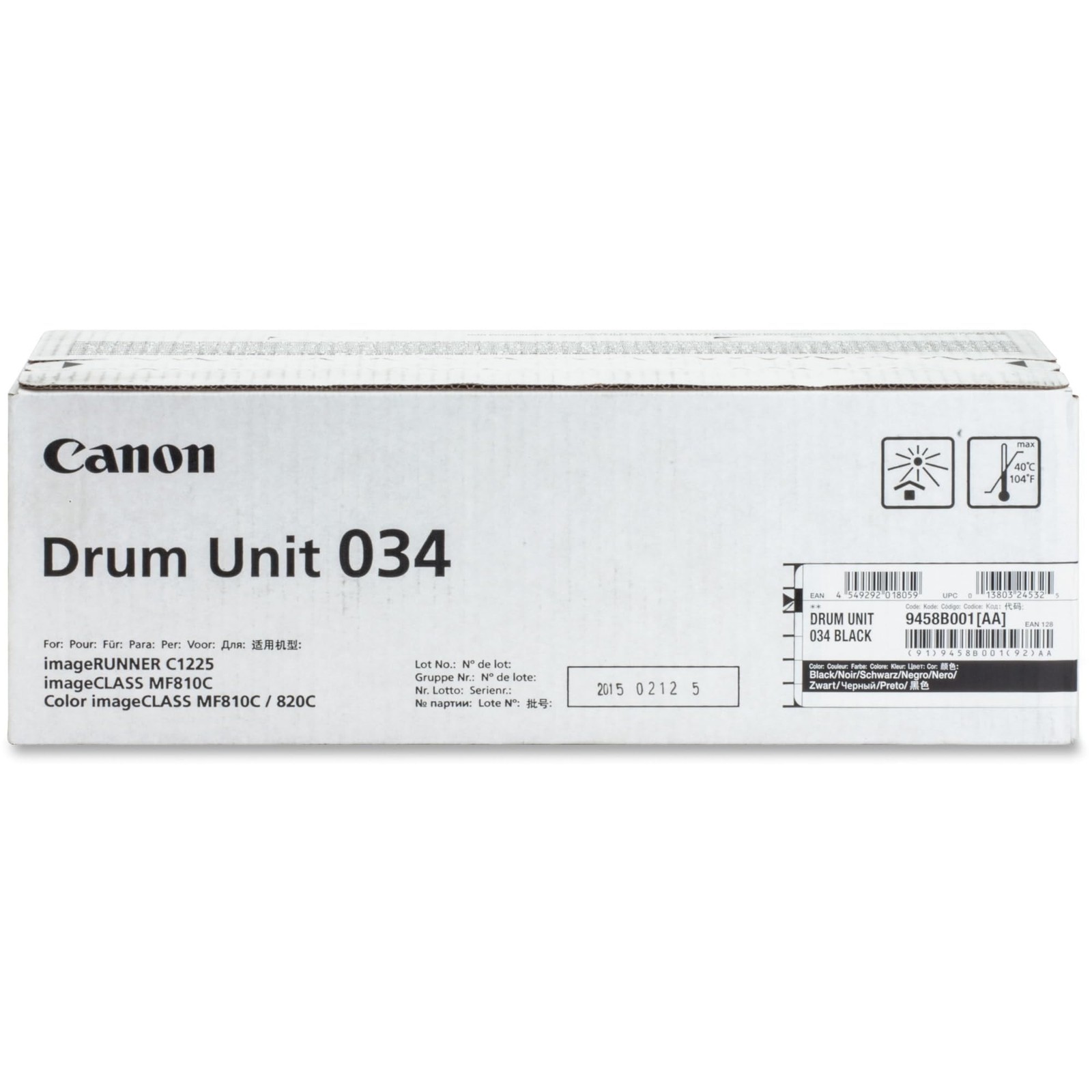 Canon 9458B001AA Drum Unit 034 Black For Select ImageClass Printers