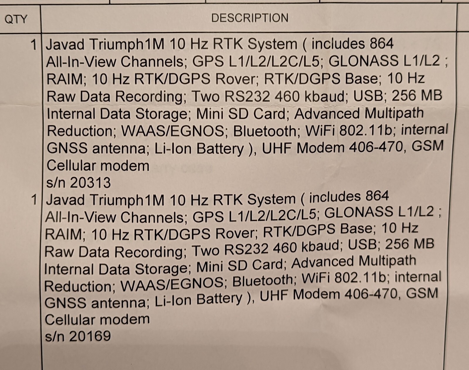 Javad Triumph1M 10 Hz RTK System