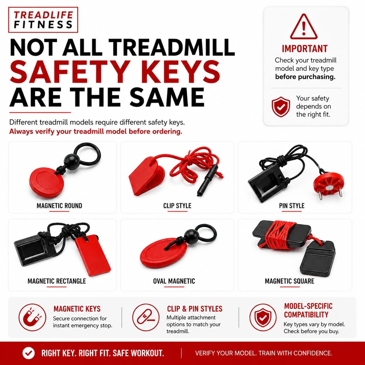 Universal Treadmill Magnet Safety Key Replacement | Compatible with NordicTra...