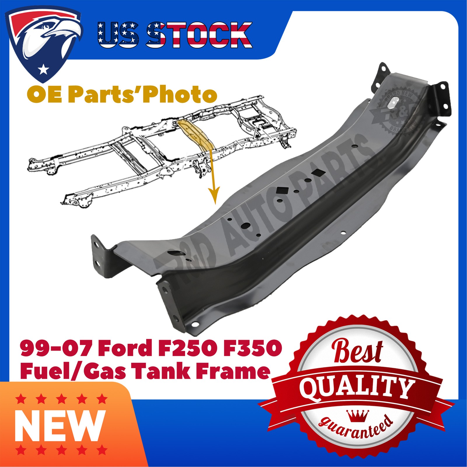 Rear Crossmember Frame Gas Tank / Fuel Tank For Ford F250 F350 1999 - 2007