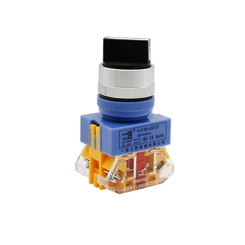 22mm LAY37-11X/21 2/3posround self-reset-locking selection rotary switch