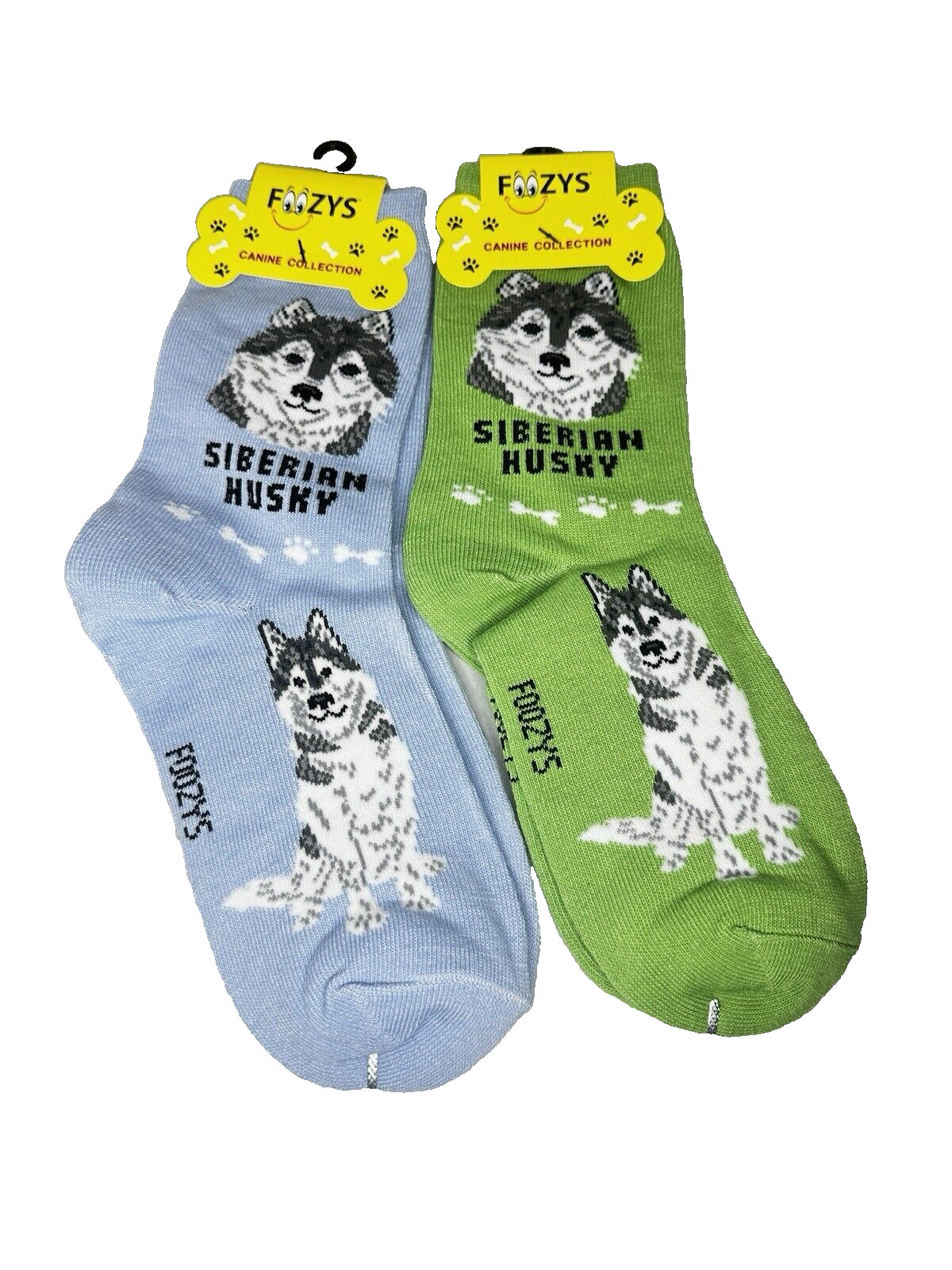 Siberian Husky Dog Women's Foozys Socks 2 Pairs Brand New
