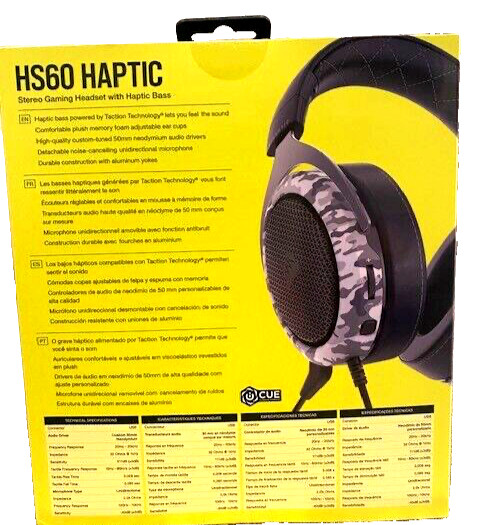 Corsair HS60 HAPTIC Gaming Headset for PC - Camo