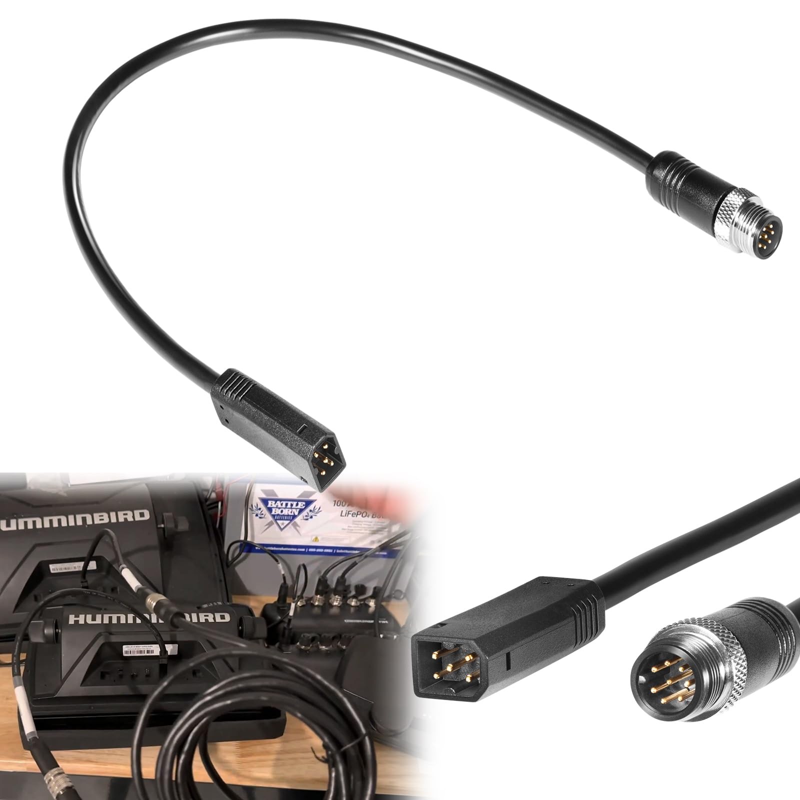 7200741 AS EC QDE 12 Inch Ethernet Adapter Dongle Cable Humminbird Helix Set