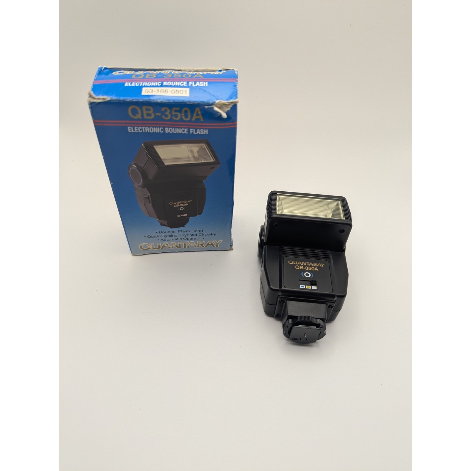 Quantaray QB 350A Electronic Bounce Flash for Photography Tested Works W/ Box