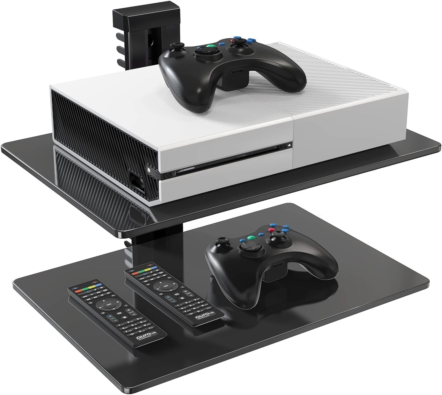 Floating AV Shelf Double Wall Mount TV Shelf - Holds up to 17.6Lbs - DVD DVR Com