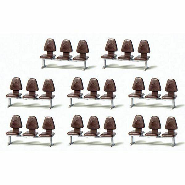 Preiser 17215 HO Scale Modern Modular Seating 3-Seat Units pkg(8)