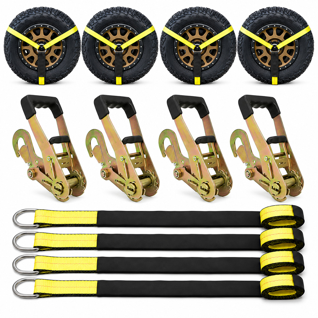 Car Tie Down Snap Hook - Lasso Style – 4 Pack Car Hauler Trailers USA