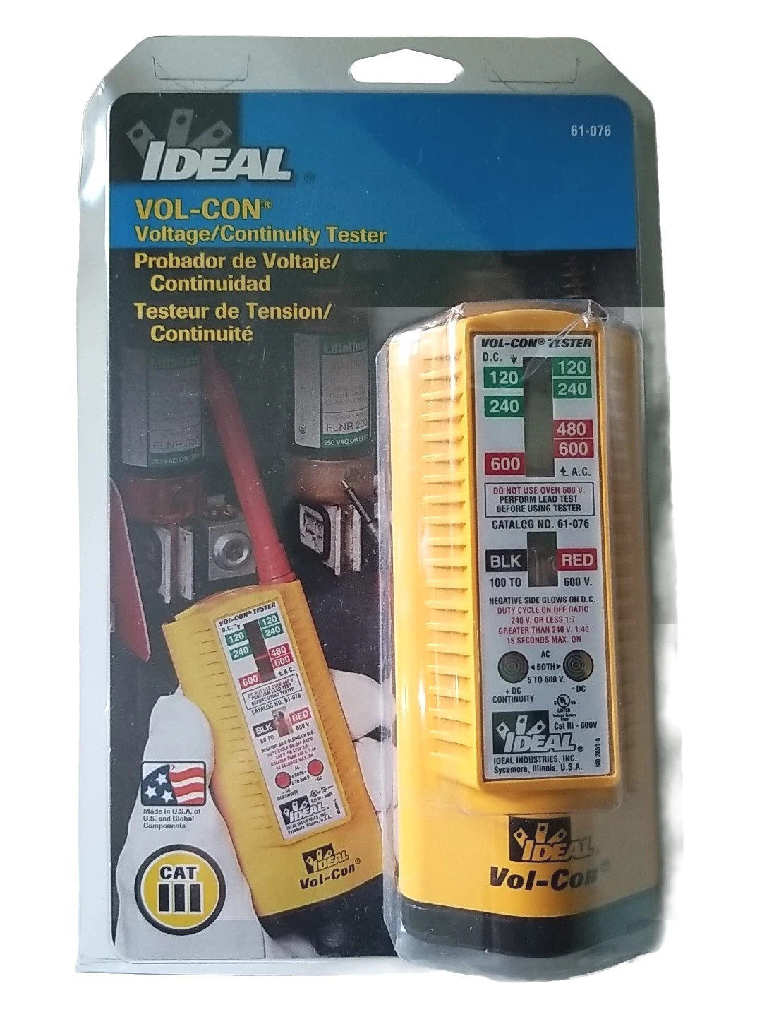 IDEAL 61-076 Voltage & Continuity TESTER  600V AC/DC - NEW