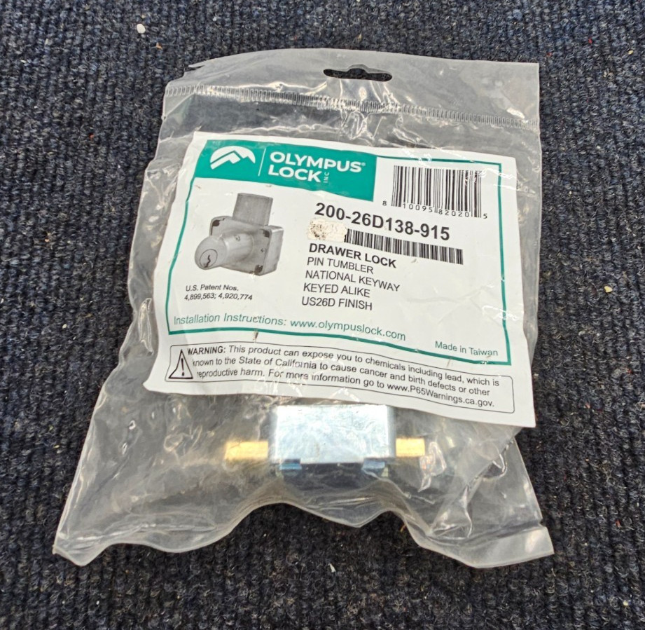 Olympus Lock 200-26D138-915: Drawer Lock Pin Tumbler National Keyway Keyed Alike